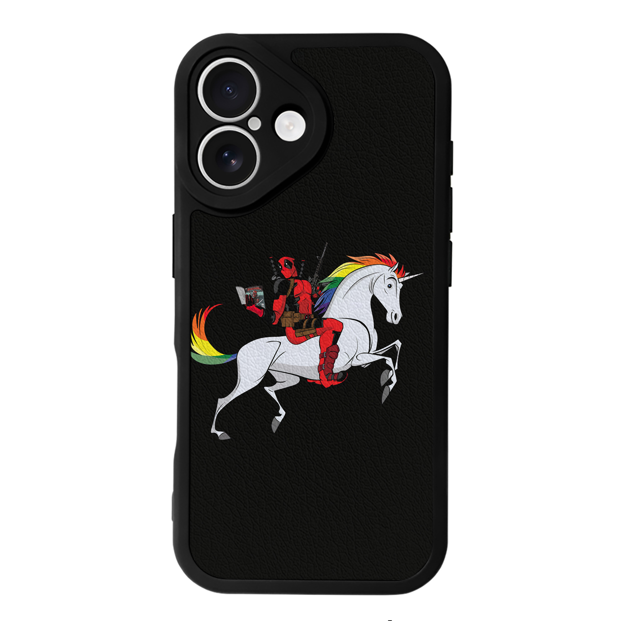 （画像用） Deadpool デッドプール 【iPhone 16シリーズ対応】シリコンスマホケース（レザー調） 材質：シリコン